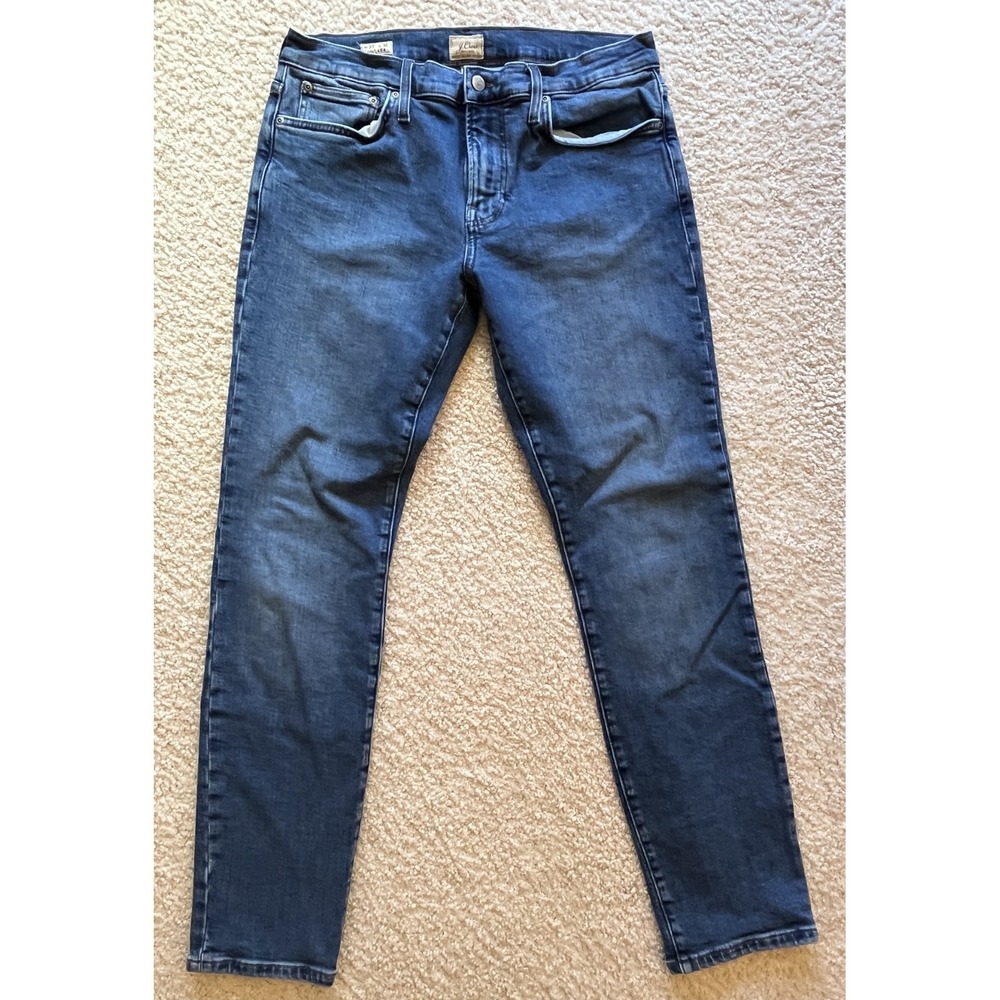 J Crew 484 Mid-Rise Slim Fit Medium Blue Stretch Denim Jeans Men 33x32